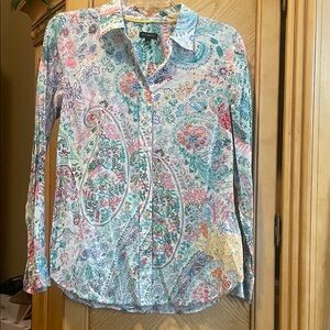 Talbots floral print blouse size xs